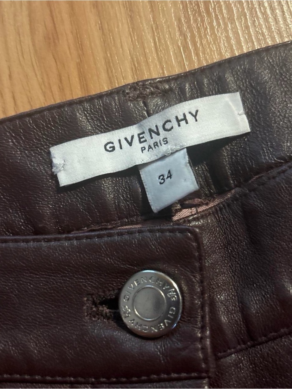 Givenchy women’s Chocolate Brown Leather Pants